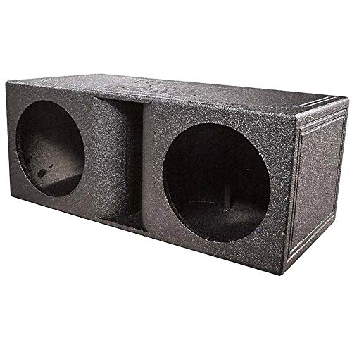 Q Power QBomb Dual Vented Horn Ported Subwoofer Box Finished with Bed Liner - style: Horn Port