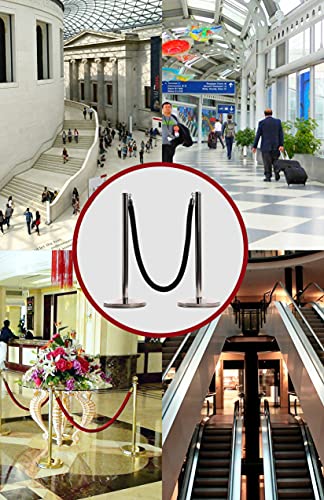 Montour Line Heavy-Duty Velvet Stanchion Rope Cotton Core, Post Queue Line Barrier for Movie Theaters, Grand Openings, Hotels (6 ft, Brown Rope with Satin Brass Snap Ends)