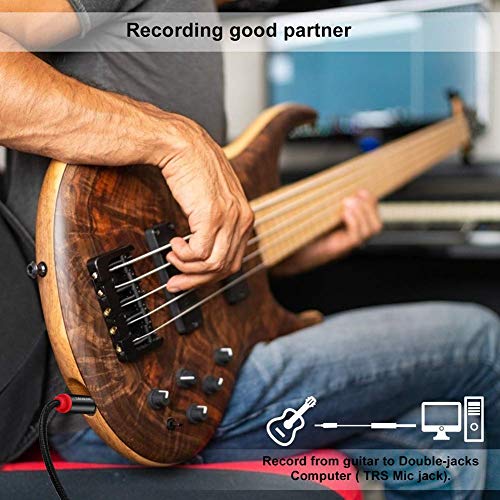 SHULIANCABLE 3.5mm to 6.35mm Stereo Audio Cable, 6.35 1/4" Male to 3.5 1/8" Male TRS Stereo Audio Cable for Guitar,iPod, Laptop, Home Theater Devices,Smartphones,and Amplifiers (10Ft/3M) | 6.35 1/4" to 3.5 1/8" TRS Stereo Audio Cable for Guitar,iPod, Lapt