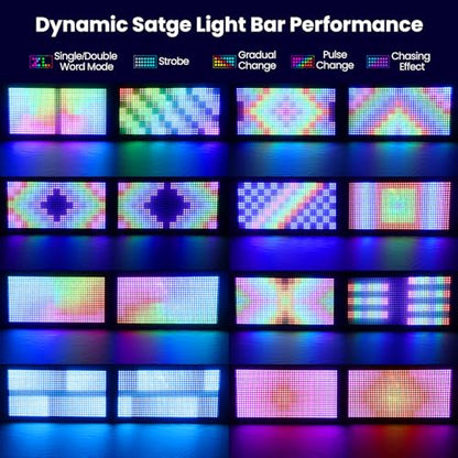 Betopper Stage Strobe Light Bar, 945 * 0.5W RGB LED Stage Light Bar with 7x15 Pixel Control Zones,30Hz Strobe Speed,DMX512 Sound-Active Flash DJ Light Bar,Disco Wash Lighting for Club,4 Packs