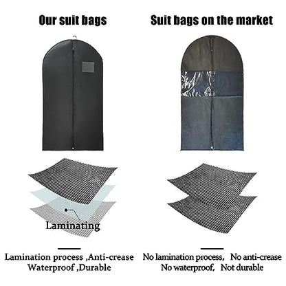 Black Suit Garment Bags, Set of 6 Portable Men's Travel Suit Bags, Waterproof Sturdy Hanging Clothes Pockets for Closet Storage, Business Travel, Clothes, Dress, Shirts (43.3x23.6 inch) - size: 6 Pcs 43.3x23.6 In