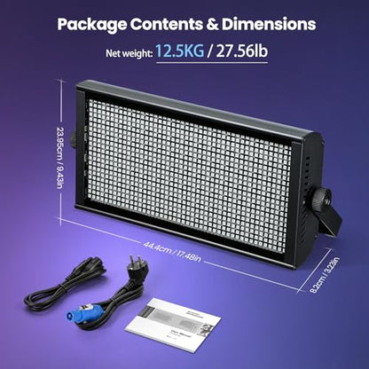 Betopper Stage Strobe Light Bar, 945 * 0.5W RGB LED Stage Light Bar with 7x15 Pixel Control Zones,30Hz Strobe Speed,DMX512 Sound-Active Flash DJ Light Bar,Disco Wash Lighting for Club,4 Packs