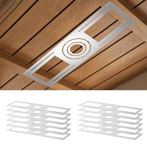 Amico 12 Pack 26 Inch New Construction Mounting Plate, Wafer Light Bracket | Round Hole 3/4/6 Inch Flat Galvanized Steel Wafer Light Rough in Plate for LED Recessed Lighting Housing - size: 26 Inch