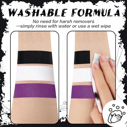 BOBISUKA Purple Face Paint Stick, Highly Pigmented Full Coverage Washable Cream Face & Body Paint for Halloween Witch Zombie Clown Butterfly Galaxy Cosplay SFX, Sports Eye Black Looks & Costume Party - color: Purple