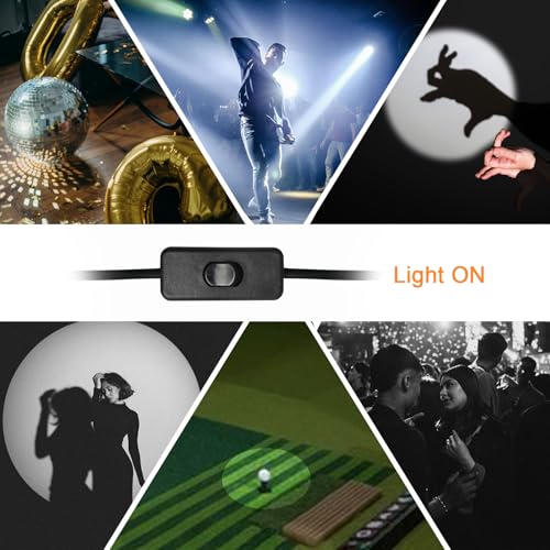 Disco Ball Spotlight, White LED Pinspot Lights 2 Pack | 5W Pin Spot Light for Disco Ball, ON/Off Button, Stage Spotlight for Disco Ball Party Bar Wedding, No Remote