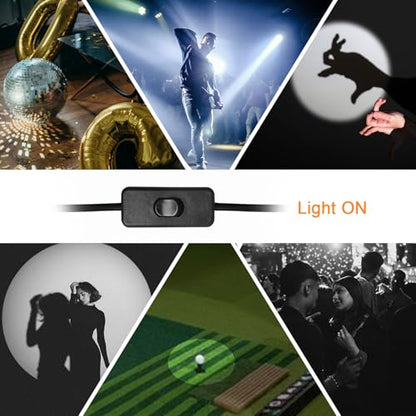 Disco Ball Spotlight, White LED Pinspot Lights 2 Pack | 5W Pin Spot Light for Disco Ball, ON/Off Button, Stage Spotlight for Disco Ball Party Bar Wedding, No Remote
