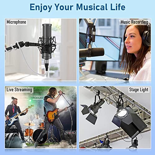 EBXYA XLR Cable 10ft 2 Packs Microphone Cable with 3-Pin XLR Male to Female | Balanced, Professional Shielded, for Mic, Mixer, Speaker Systems, Radio Station and Podcast, White - color: White, size: 10 Feet-2 Pack