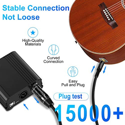 Twozoh XLR Male to 1/4 Inch Jack TRS Cable, Balanced 6.35mm Plug to 3 pin XLR Male, Quarter inch to XLR Stereo Male to Male Guitar Cable 10FT (Profesional/HiFi) - color: Male 1-PACK, size: 10FT