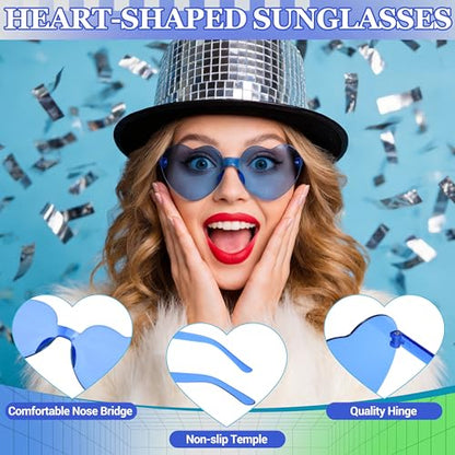 Short Bob Straight Hair Wigs with Bangs, Heat Resistant Fiber Hair, Heart-shaped Glasses for Women (Sky Blue) - color: Sky Blue