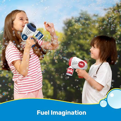 JOYIN 2 Kids Bubble Guns with 4 Bottles Solution, Automatic Bubble Machine Gun with 8 Holes for Kids, Adults, Summer Toys, Easter Basket Stuffers, Birthday Gift, Party Favors-Blue,Red - color: Red, Blue