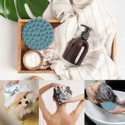One-piece Silicone Scalp Massager Shampoo Brush Hair Wash, Dark Green | INNERNEED Soft Bristles Scrub Head Scratcher, Head Massage Stress Relax, Wet & Dry Use for Thick Thin Curly Hair Care - color: Dark Green