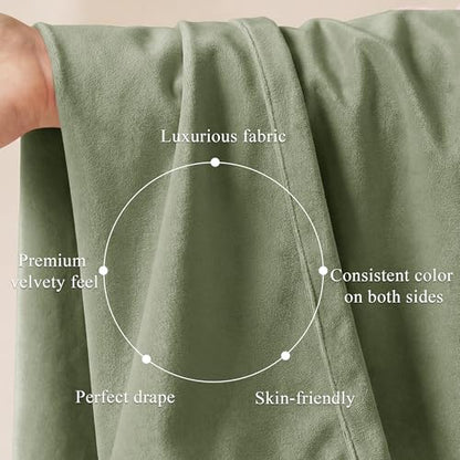 StangH Sage Green Velvet Curtains Farmhouse for Bedroom, W42xL90, 2 Panels - color: Green Series - Sage Green, size: 42"W x 90"L (Pack of 2)