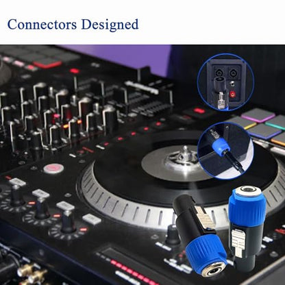 Speakon to 1/4 Adapter 4 Pin Speakon NL4FC Male to 6.35mm Female TS Mono Plug Video Converters Connector for DJ Speakers 2pcs - style: 2pcs