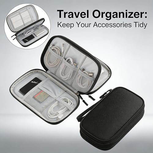 Travel Storage Box - Hard EVA Protective Cover for Mobile Power Bank, Charger, Cable, Phone and Accessories - Portable Storage Bag for Airplane, Business Travel, Home Furnishings