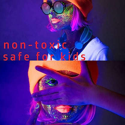 MEICOLY Glow Blacklight Face Paint,Neon UV Body Paint Set of 8 Tubes Blacklight Reactive Paints,Glow in the Dark Body Paint Neon Party Supplies,Neon Fluorescent Face Paint Blacklight Glow Makeup - color: 8 colors glow uv blacklight face body paint