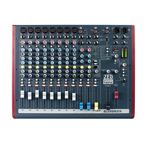 Allen & Heath ZED60-14FX - Touring Quality Audio Mixer with 6 Mic/Line, 2 Mic/Line/DI, 3 Stereo Line, Onboard FX and USB I/O (AH-ZED60-10FX)