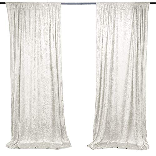 AK TRADING CO. 10 feet x 10 feet Lush Velvet Backdrop Drapes Curtains Panels with Rod Pockets - Wedding Ceremony Party Home Window Decorations - White - color: White