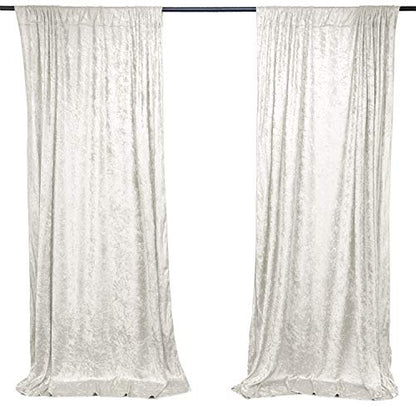 AK TRADING CO. 10 feet x 10 feet Lush Velvet Backdrop Drapes Curtains Panels with Rod Pockets - Wedding Ceremony Party Home Window Decorations - White - color: White