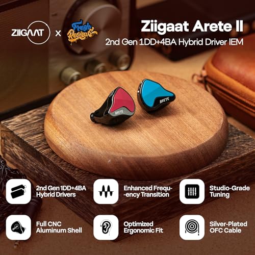 Linsoul ZiiGaat x Fresh Reviews Arete II 2nd 1DD+4BA Hybrid in Ear Monitor - color: Red