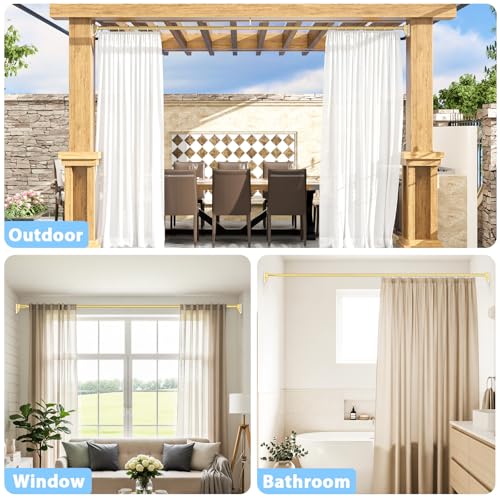 Extra Long Tension Curtain Rod, Gold, 41-146 Inch (4-12ft), Tension Rod - color: Gold, size: 41-146inch