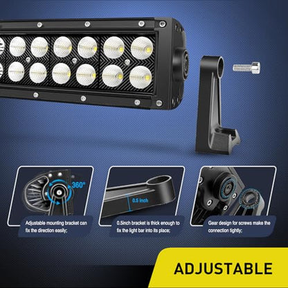 Nilight - 71013C-A 32" 180W Spot Flood Combo High Power LED Driving Lamp LED Light Bar Off Road Fog Driving Work Lights for SUV Boat Jeep Lamp,2 Years Warranty - size: 32Inch Curved 180W Light