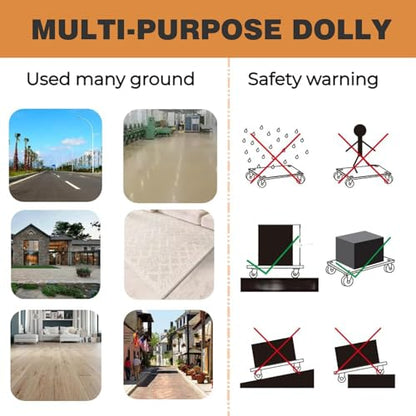 Anti-Slip Plywood Platform Dolly 2 Swivel + 2 Brake Caster Wooden Cart 550 Lbs Capacity (2 Packs per Set) Furniture Transporter Widely Use for Moving Heavy Furnitures,Goods, Green Plants - color: Rectangle With Brake