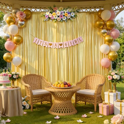 10x10ft Gold Backdrop Curtains Glitter Sequin Photo Backdrop Curtain Fabric Gold Shimmer Drapes Backdrop Bridal Baby Shower Wedding Birthday Party Photography Backdrops Photoshoot 5x10FT, 2 Panels - color: Gold, size: 10 ft X 10 ft(2 Panels 5ft X 10ft)