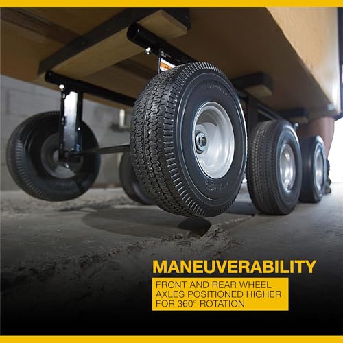 Klutch 6-Wheel All-Terrain Dolly, 1,200-Lb. Capacity | Rough-surface mobility, stable load support, controlled positioning, shop/jobsite use, durable steel construction