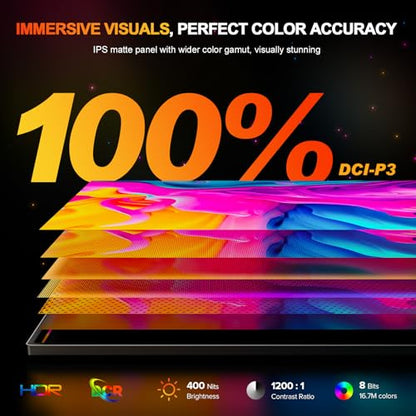 UPERFECT 2.5K 240Hz Portable Monitor, 16" 2560x1600 Portable Gaming Monitor | QHD 100% DCI-P3 400 Nits with Kickstand, VESA, Adaptive Sync HDMI 2.1 External Screen for Laptop PC Phone Game Console - size: 16