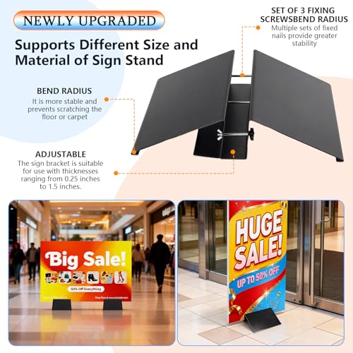 2 Pcs Metal Floor Sign Stand Holder, Fits 12" Wide Signs Board up to 72" - color: 2PCS