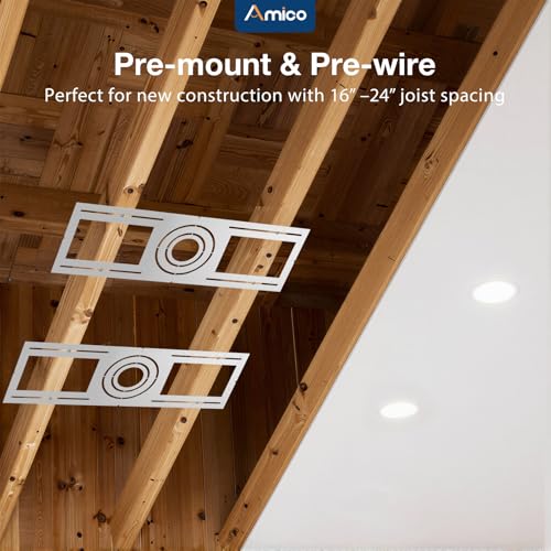 Amico 24 Pack 26 Inch New Construction Mounting Plate, Wafer Light Bracket - size: 26 Inch
