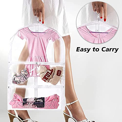Clear Kids Dance Costume Garment Bag,3 Pack Garment Bags for Hanging Clothes,Garment Bag for Travel Storage,Dress Up Storage Bag for Children Girls