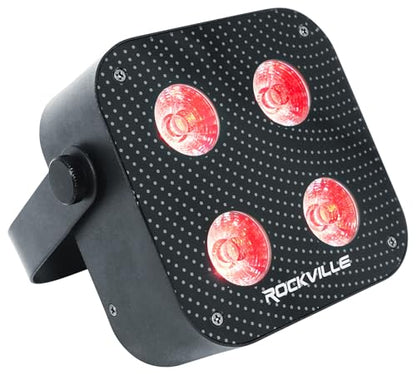 Rockville 4 Pack MINI IR4 Black 48W LED Par Wash Lights, 4x12W RGBWA+UV, Wireless DMX, App Group Control, Rechargeable Battery, Travel Bag, for DJs and Party Events | Up to 22-Hour Rechargeable Battery, Wireless DMX, App Control, IR Remotes, Sound Modes,