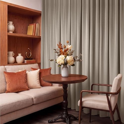 RYB HOME Taupe Velvet Curtains 84 inches Long for Bedroom | Thermal Insulated, Room Darkening, UV Privacy Block, With Hook Belt, Back Tab, Living Dining Room, W52 x L84, 2 Panels - color: Taupe, size: 52"W x 84"L (Pack of 2)
