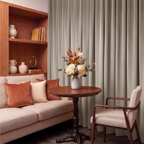 RYB HOME Taupe Velvet Curtains 84 inches Long for Bedroom - color: Taupe, size: 52"W x 84"L (Pack of 2)