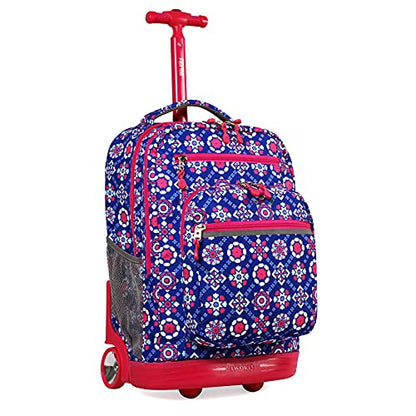 J World Sundance Laptop Rolling Backpack for Girls Boys. Roller Bookbag with Wheels, 20 Inch, Trinket - color: Trinket