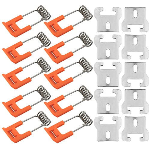 10pcs Downlight Panel Lamp Spring Clip Light Emitting Diode Recessed Lighting Accessories (T-Shaped Iron Piece 25x22mm + Orange Spring Hook 45x19mm)