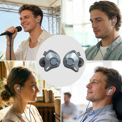 in Ear Monitor Headphones, HiFi IEM Wired Earbuds, Deep Bass Sound Isolating Earphones with USB C to 3.5mm Adapter and Detachable 2 Pin Cable for Singer/ Musicians/ Drummers