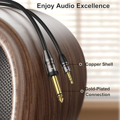 J&D 3.5mm to 6.35mm Stereo Audio Cable 6.5 Feet, 1/8 to 1/4 Cable, 3.5mm TRS Male to 1/4 Male Mono Interconnect Stereo Aux Jack Adapter Cable for Guitar, Bass, Home Theater Devices, Speaker - size: 6.5 Feet (1 Pack)