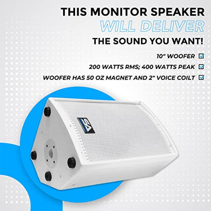 Seismic Audio - Arctic 10 - White 10" PA Speaker or Floor Monitor - 200 Watts RMS