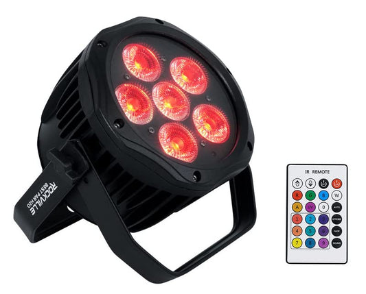 Rockville Best PAR H2O Black IPX54 Rechargeable Battery DJ Par DMX Light - color: Black