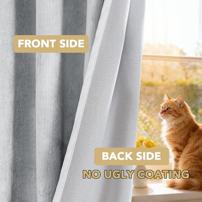 H.VERSAILTEX Velvet 100% Blackout Curtains for Living Room Full Light Blocking Curtains Thermal Insulated Room Window Drapes Soft Luxury Curtains Grommet Top 2 Panels (55" W x 84" L, Glacier Gray) - color: Glacier Gray, size: 55"W x 84"L (Pack of 2)