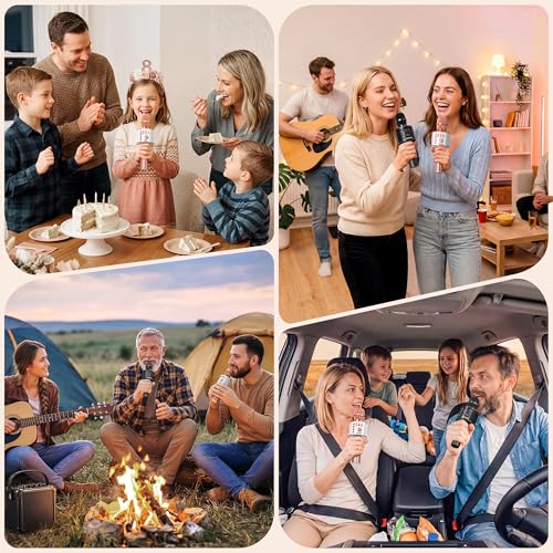 BONAOK Wireless Bluetooth Karaoke Microphone,3-in-1 Portable Handheld Karaoke Mic Speaker Machine Home Party Birthday for All Smartphones PC(Q37 Rose Gold) - color: Rose Gold