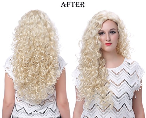 Onedor Long Hair Curly Wavy Full Head Halloween Wigs Cosplay Costume Party Hairpiece (6#-Chestnut Brown) - color: 6#-Chestnut Brown