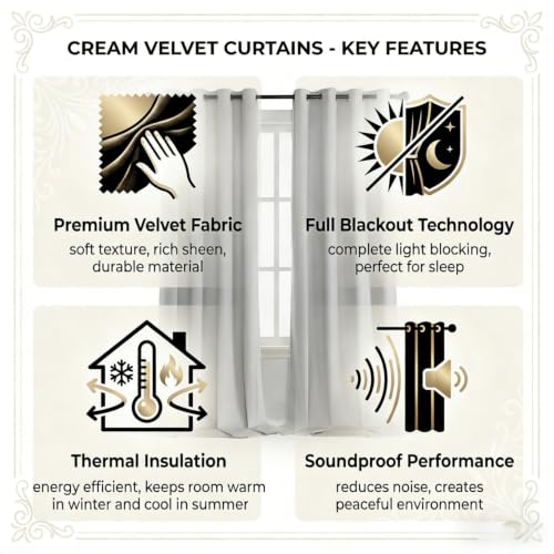 SNITIE Grey 52”x108” Long Velvet Curtains with Grommet - 2P - color: Grey, size: 52"W x 108"L (Pack of 2)
