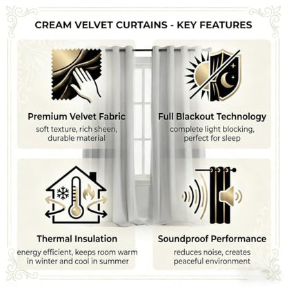 SNITIE Grey 52”x108” Long Velvet Curtains with Grommet - 2P - color: Grey, size: 52"W x 108"L (Pack of 2)