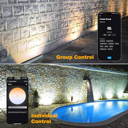 LED Wall Washer Light Bar, Tunable White 2700K-6500K, Smart WiFi App and RF Remote, Smooth Dimming, 8 Modes, Linkable 20in IP65, AC120V Plug-in for Porch Patio Sign - size: 20" 36W Tunable White(2700-6500K)