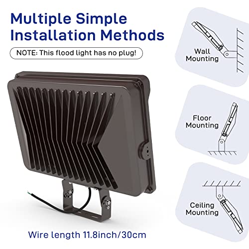 HYPERLITE LED Flood Light 200W 24000LM 5000K Daylight IP65 Waterproof Outdoor Floodlights UL Certified for Court Garden Warehouse