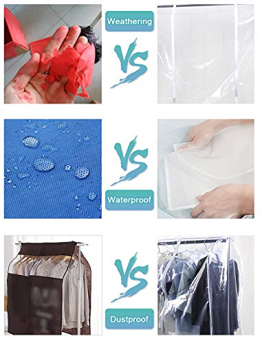 Ruibo Clear Garment Rack Cover Dustproof Clothes Rack Cover with 2 Durable Zipper/Clothing Waterproof Protector (L:71x20x60 inch) - size: L/71x20x60 inch