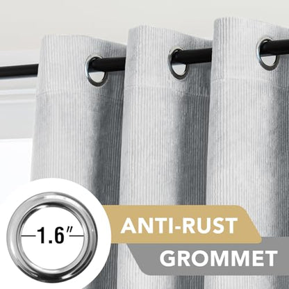 H.VERSAILTEX Velvet 100% Blackout Curtains for Living Room Full Light Blocking Curtains Thermal Insulated Room Window Drapes Soft Luxury Curtains Grommet Top 2 Panels (55" W x 63" L, Glacier Gray) - color: Glacier Gray, size: 55"W x 63"L (Pack of 2)